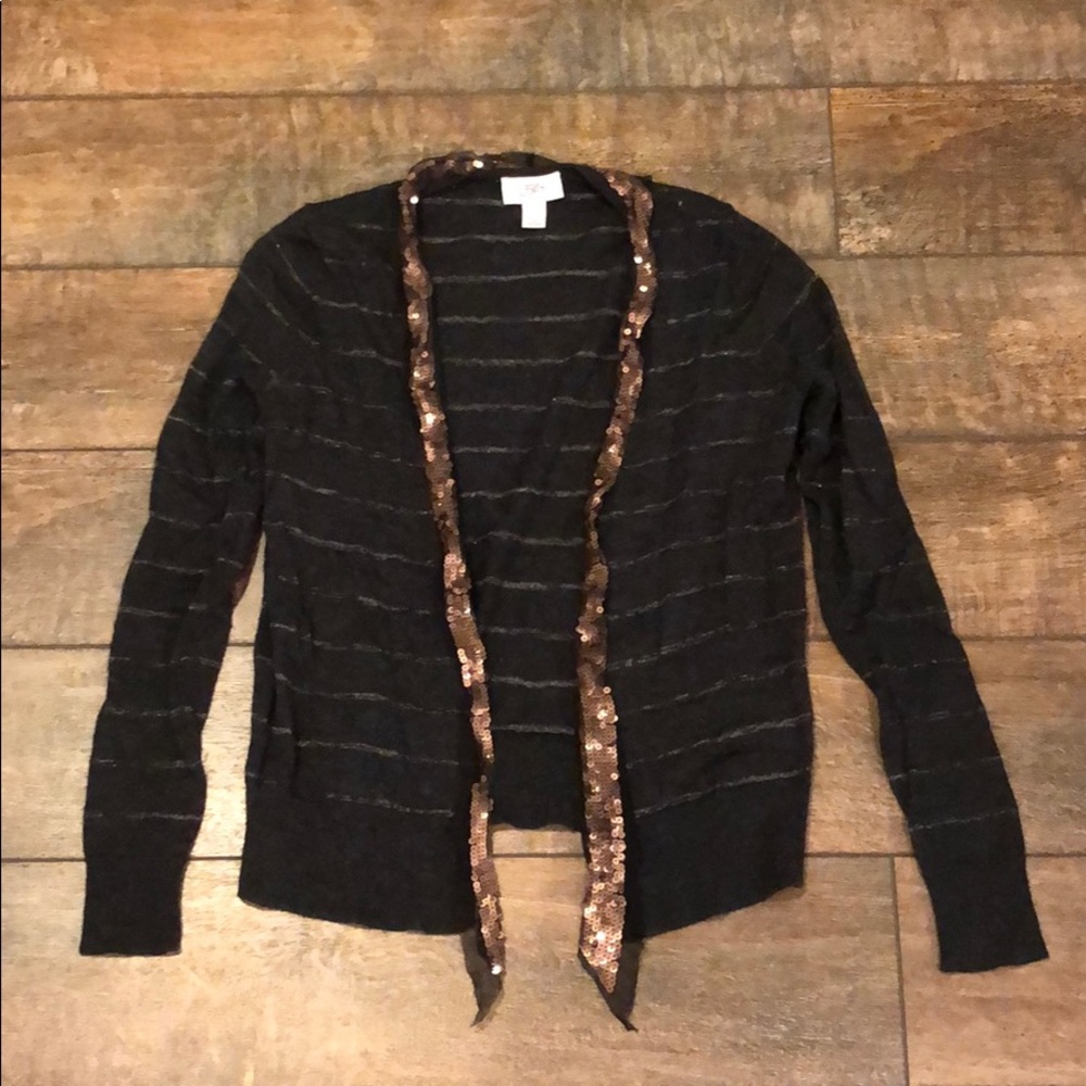 LOFT Cardigan with Sequin Trim